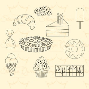 Dessert Stamps, Procreate Food Stamps
