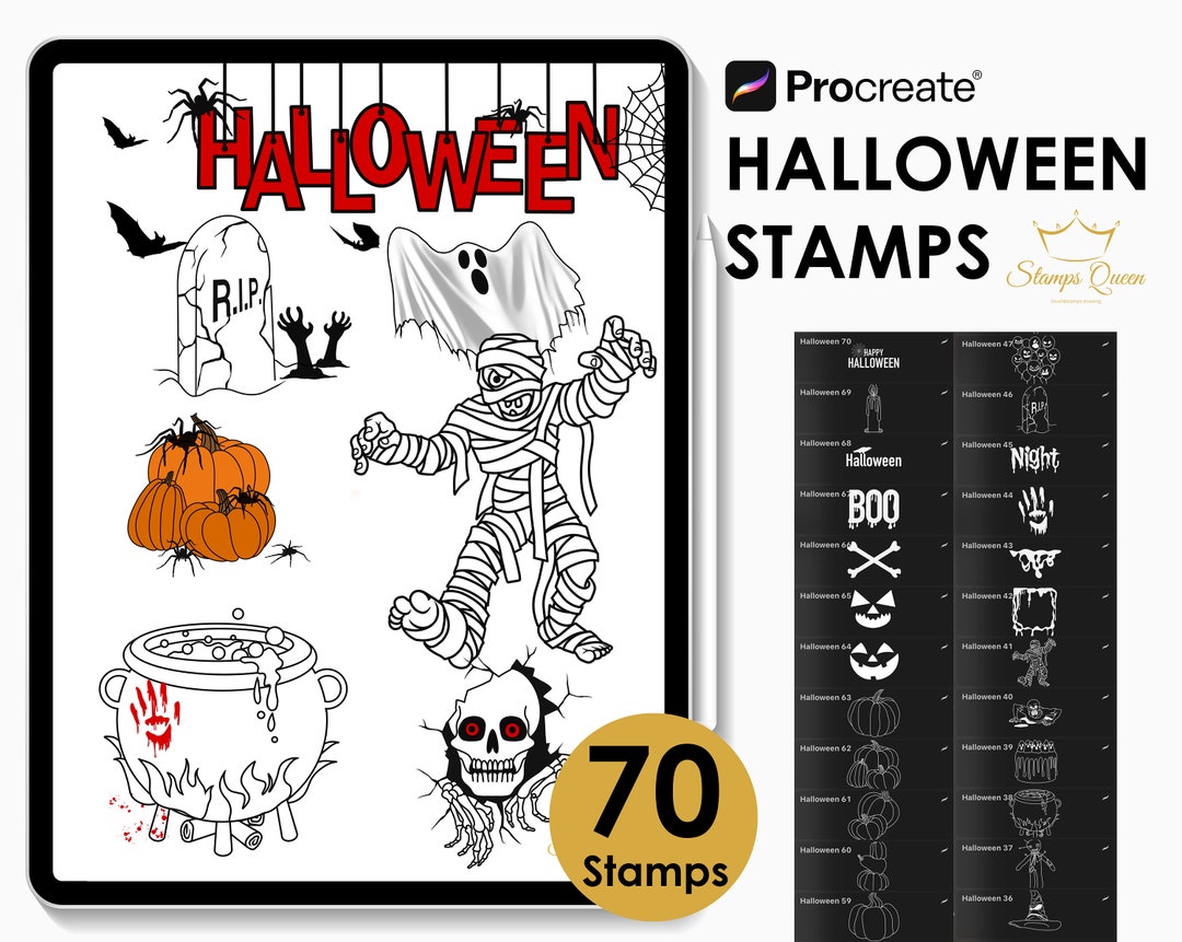 Halloween Procreate Stamps Bundle, Magical Silhouette Brushes and ...