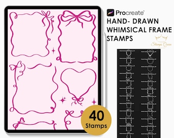 Handgezeichnete Rahmen - Schleifen- & Schleifen-Stempelset