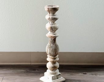 Candelabro/portavelas de madera de mango indio