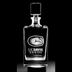 Decanter glass college logo custom graduation gift university logo