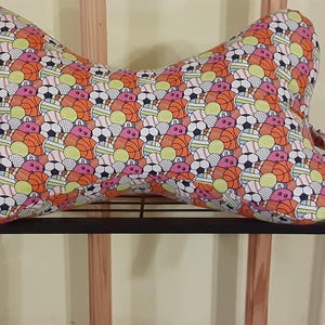 Bone Shaped Neck Pillow: Cotton Travel Pillow with Straps