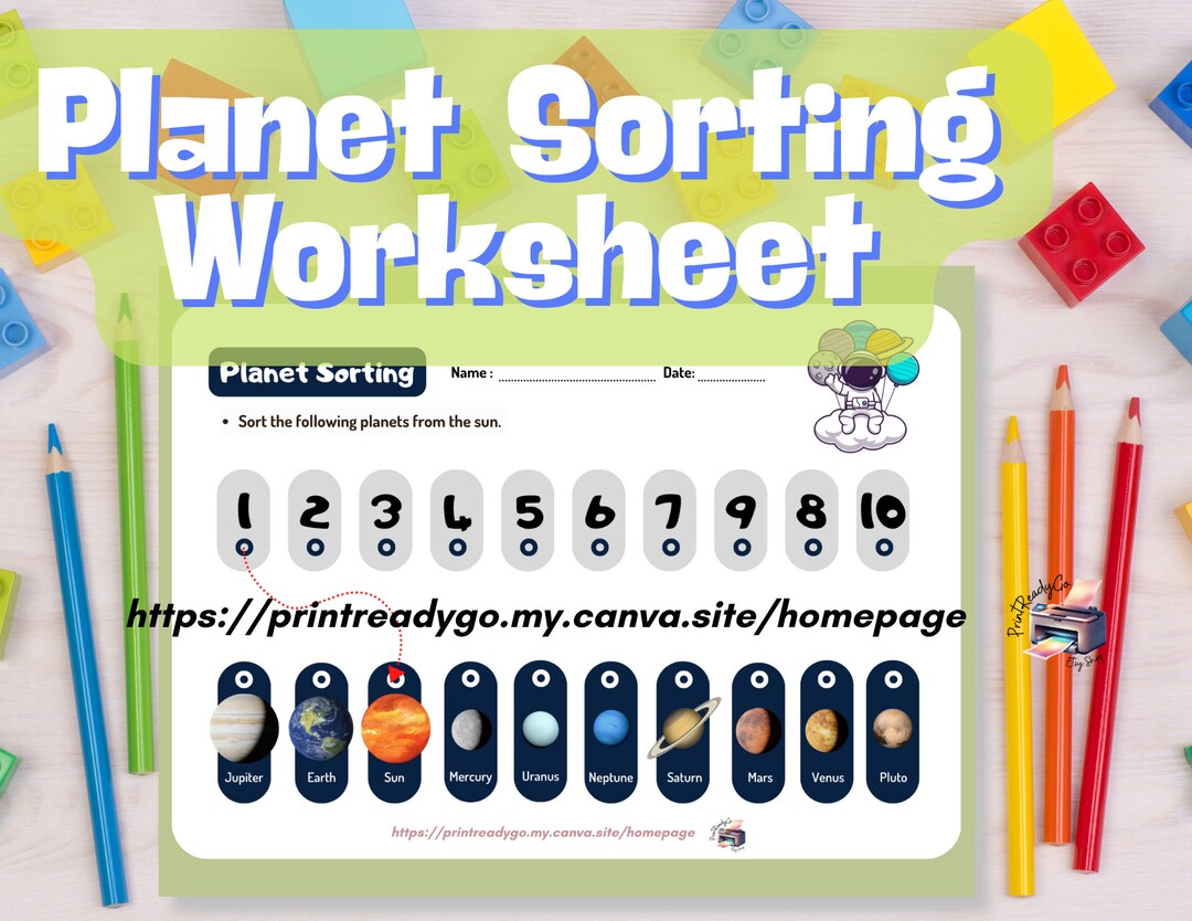 Planet Color Sorting Planet Sorting Science Worksheet - Etsy