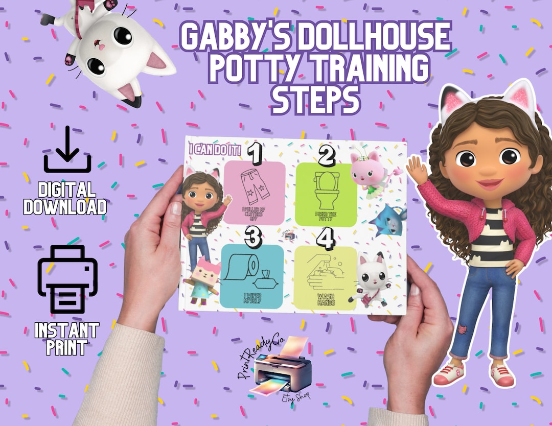 Gabby's Dollhouse Potty Training Steps Horizontal Etsy