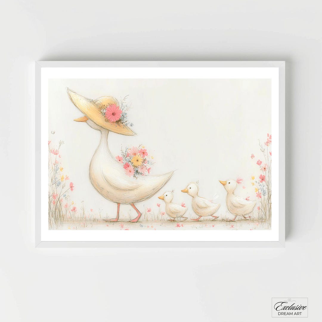 Duck Nursery Wall Art Printable Baby Animal Mother Goose Decor - Etsy