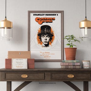 A Clockwork Orange 1971 Digital Poster | Stanley Kubrick Art Print | Dystopian Cult Movie Wall Deco