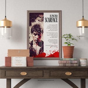 Scarface 1983 Digital Poster | Al Pacino Cult Movie Art | Retro Gangster Wall Print