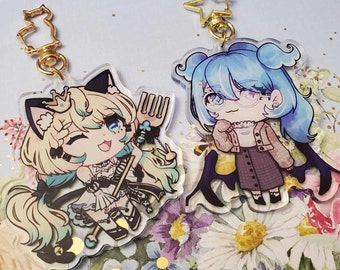 Nijisanji Elira Pendora and Millie Parfait 3 Inch Acrylic Charms