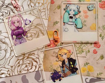 Indie Vtuber Double Sided Cheki Style Acrylic Charms - Etsy
