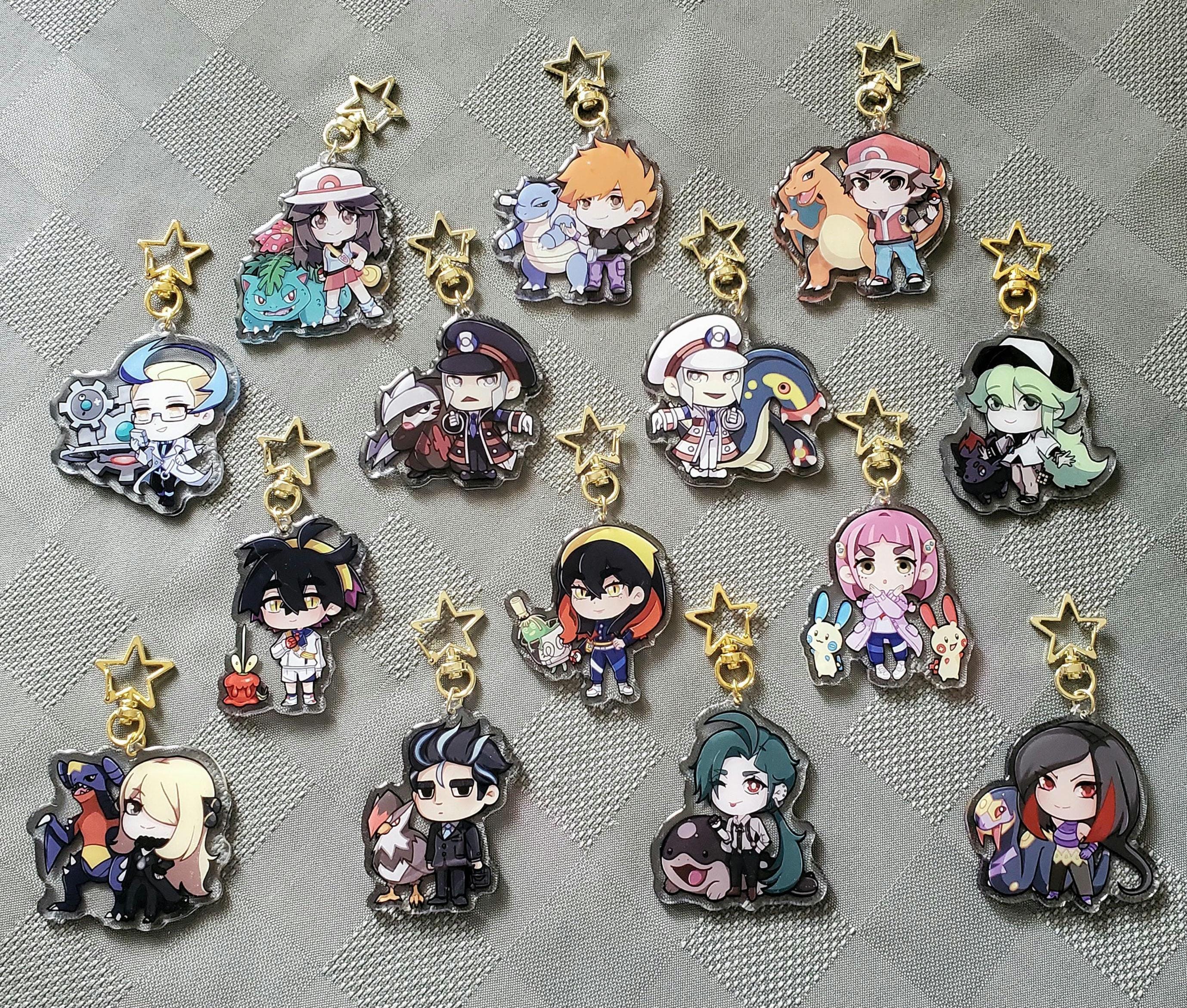 Double Sided Pokemon Trainer Acrylic Charms