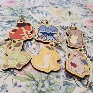 Granblue Fantasy Derpy 6 Dragons Wooden Charms