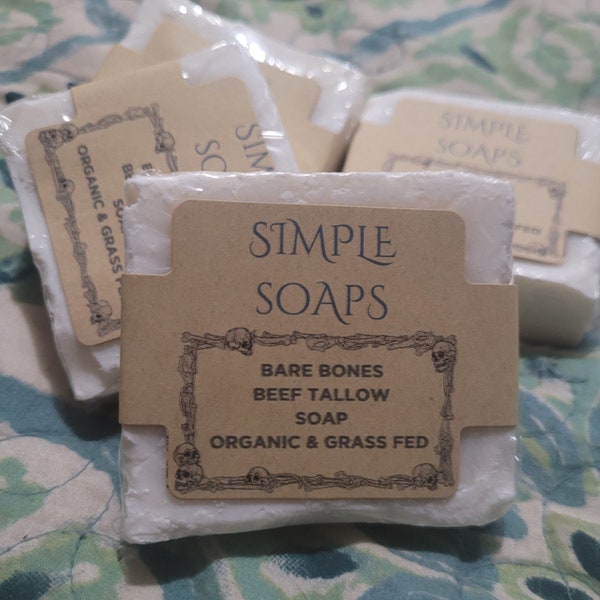 Bare Bones Beef Tallow Soap - Unscented and all natural