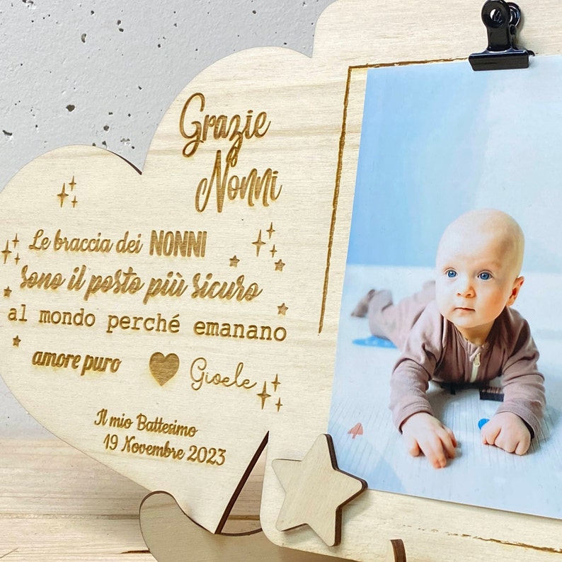 Cornice portafoto madrina padrino con dedica personalizzata immagine 5