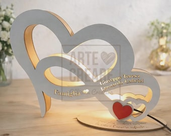 Lampada “I Love You” personalizzata • Luce notturna romantica LED • Idea regalo coppia anniversario San Valentino