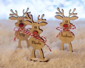 Christmas place card - Reindeer place card 10 cm