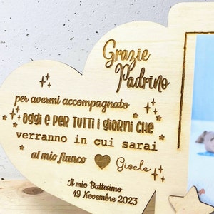 Cornice portafoto madrina padrino con dedica personalizzata immagine 6