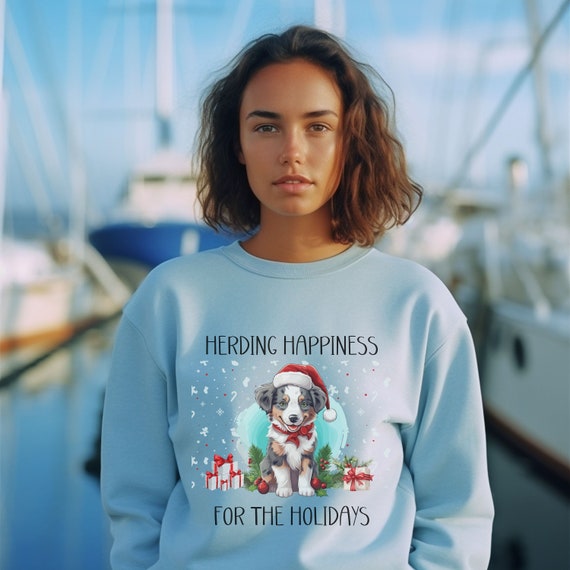 Festive Australian Shepherd Christmas Sweatshirt Cozy Aussie Dog Mom Dad Apparel Unique Aussie Gifts Holiday Pet Owner Crewnecks Dog Tee Etsy