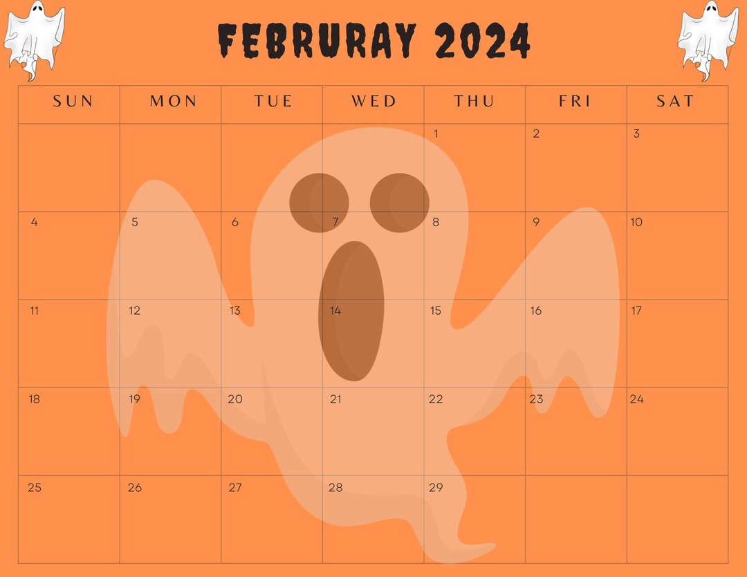 Cute Halloween Calendar Printable 2024 Etsy