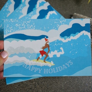 Surf Santa Weihnachtskarte / Made in Hawaiʻi