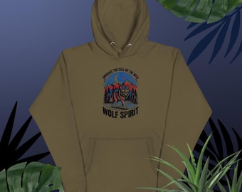Wolf Spirit Hoodie Pullover – Premium Cotton Graphic Hoodie, Mystic Wolf Sweatshirt, Nature Animal Art Hoodie, Unisex Cozy Hoodie