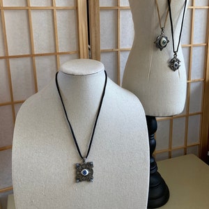 Stolen from Cyclops Vintage Halloween Necklace - Baby Blue Eye on Pewter