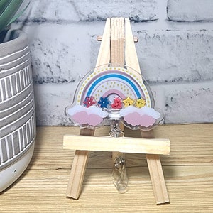 Boho Rainbow Acrylic Shaker Badge