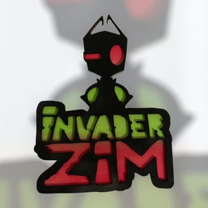 Placa 3D pequena do Invasor Zim