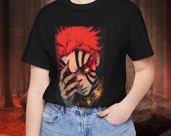 Akaza Demon Slayer tShirt, Kimetsu no Yaiba tshirt, Anime Villain Graphic Tee, Otaku Verse, Unisex Manga Streetwear, Crimson Demon Warrior