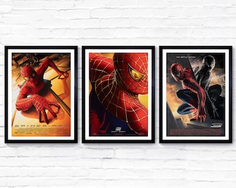 Spider-Man Trilogy - Part 1, Part 2 and Part 3 - 2002, 2004, 2007 - Movie Poster - Film Poster - Cinema Poster - A1/A2/A3/A4/A5