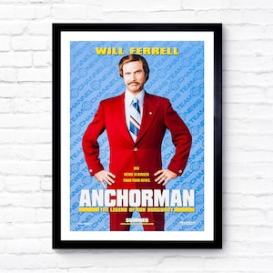 Anchorman: The Legend of Ron Burgundy - 2004 - Movie Poster - Film Poster - Cinema Poster - A1/A2/A3/A4/A5
