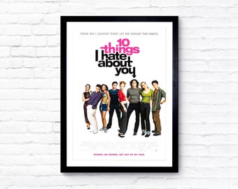 10 Things I Hate About You - 1999 - Movie Poster - Film Poster - Cinema Poster - A1/A2/A3/A4/A5