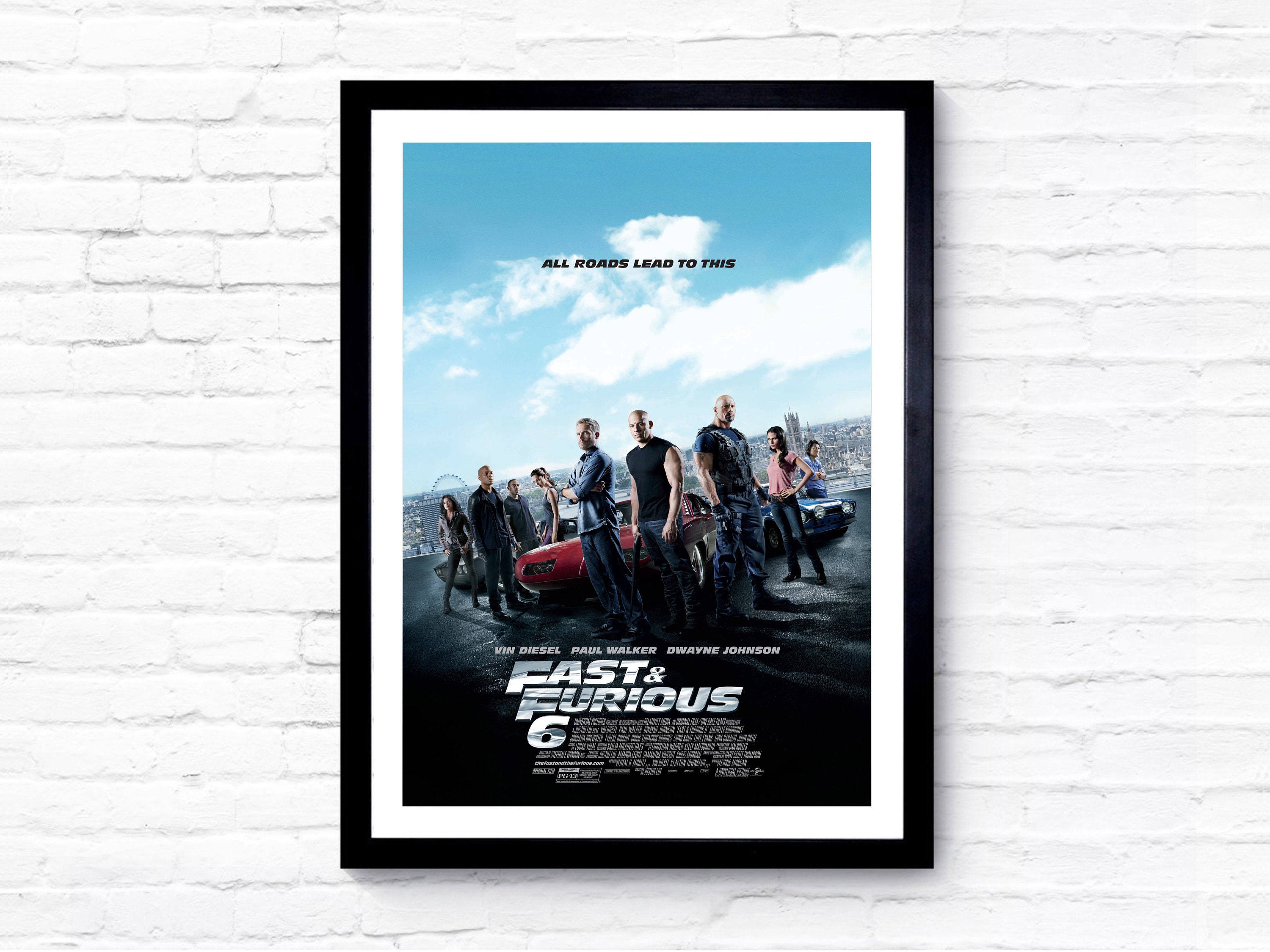 Buy Fast \u0026 Furious 6 - the Fast and the Furious - 2013 - Movie Poster -  Film Poster - Cinema Poster - A1/A2/A3/A4/A5 Online in India - Etsy, image size:3000x2250