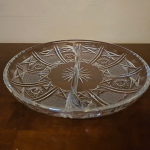 Vintage Crystal Divided Serving Tray