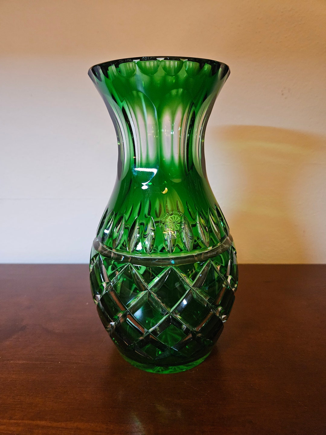 Galway Irish Green Crystal Vase Etsy