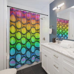 Rainbow Bubbles Shower Curtains