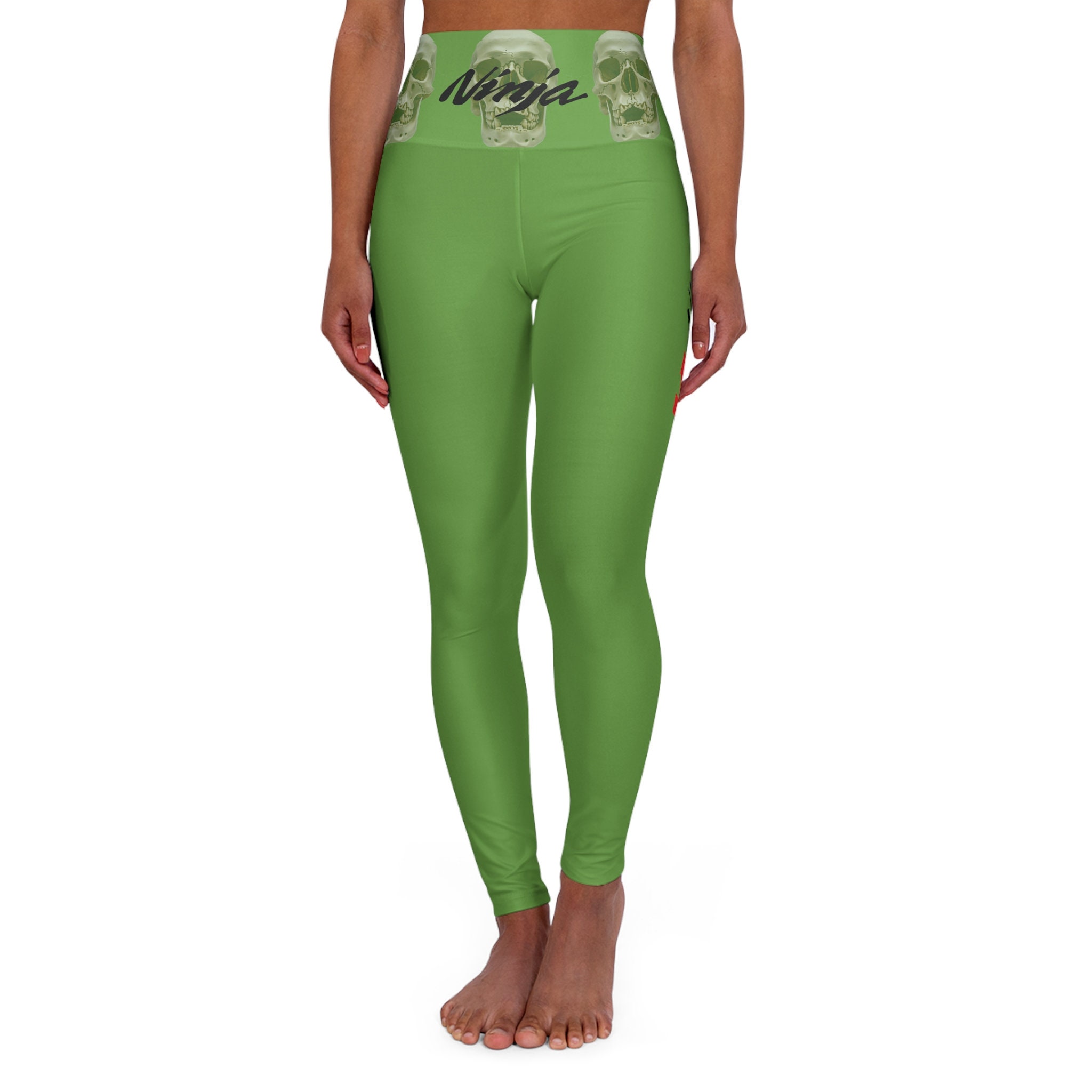 Ninja Kawasaki Skull Waist High Waisted Yoga Leggings Motorcycle