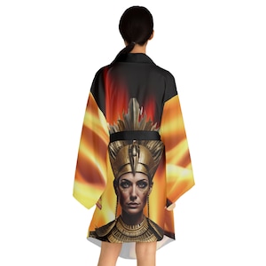 Egyptian warrior queen Long Sleeve Kimono Robe