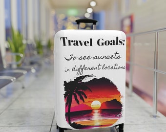 Reisdoelen bagagehoes Cadeau voor reiziger reisthema ontwerp kofferbeschermer reisgeschenken vakantiegeschenken bagageverpakking accessoire