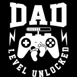 Pai jogador - Camiseta para impressão com novo nível de desbloqueio para pai - Presente engraçado para paternidade - Camiseta para impressão de pai jogador de videogame - Anúncio de bebê