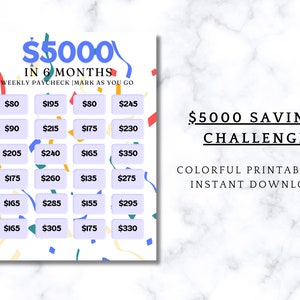 Printable Savings Challenge Colorful