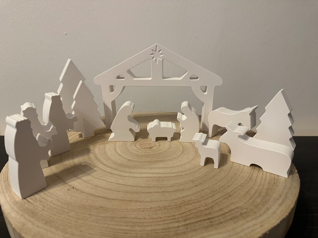 Christmas Nativity Scene 13 Parts Many Figures Etsy