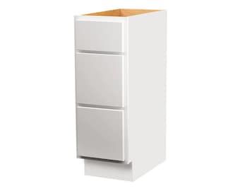 Pure White Bathroom Vanity Drawer Base Cabinet - Ready-to-Assemble (RTA) Pure White Painted Vanities - DIY Cabinetry - Amish Made in USA