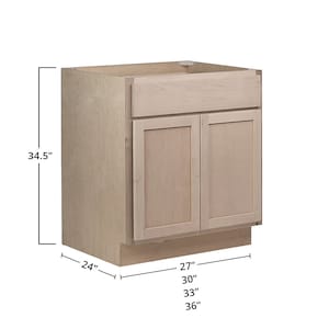 Unfinished Base Cabinet w/ Double Doors and Drawer Ready-to-Assemble RTA Raw Maple Cabinets DIY Cabinetry Amish Made in the USA image 4