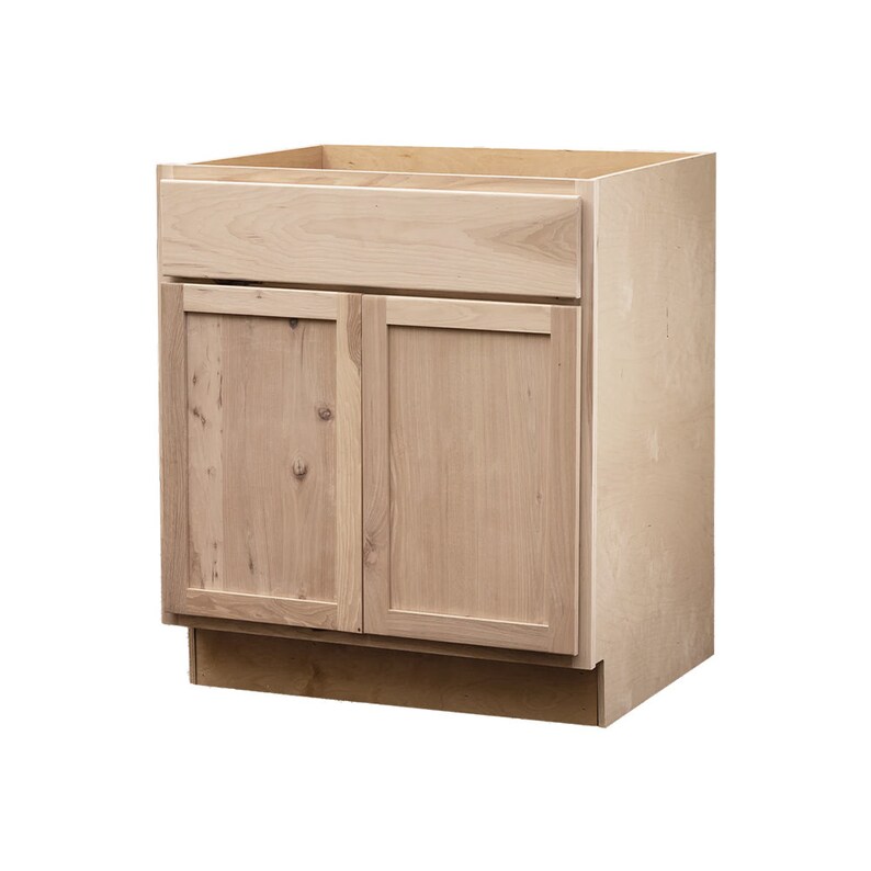 Unfinished Hickory Sink Base Readytoassemble RTA Raw Hickory