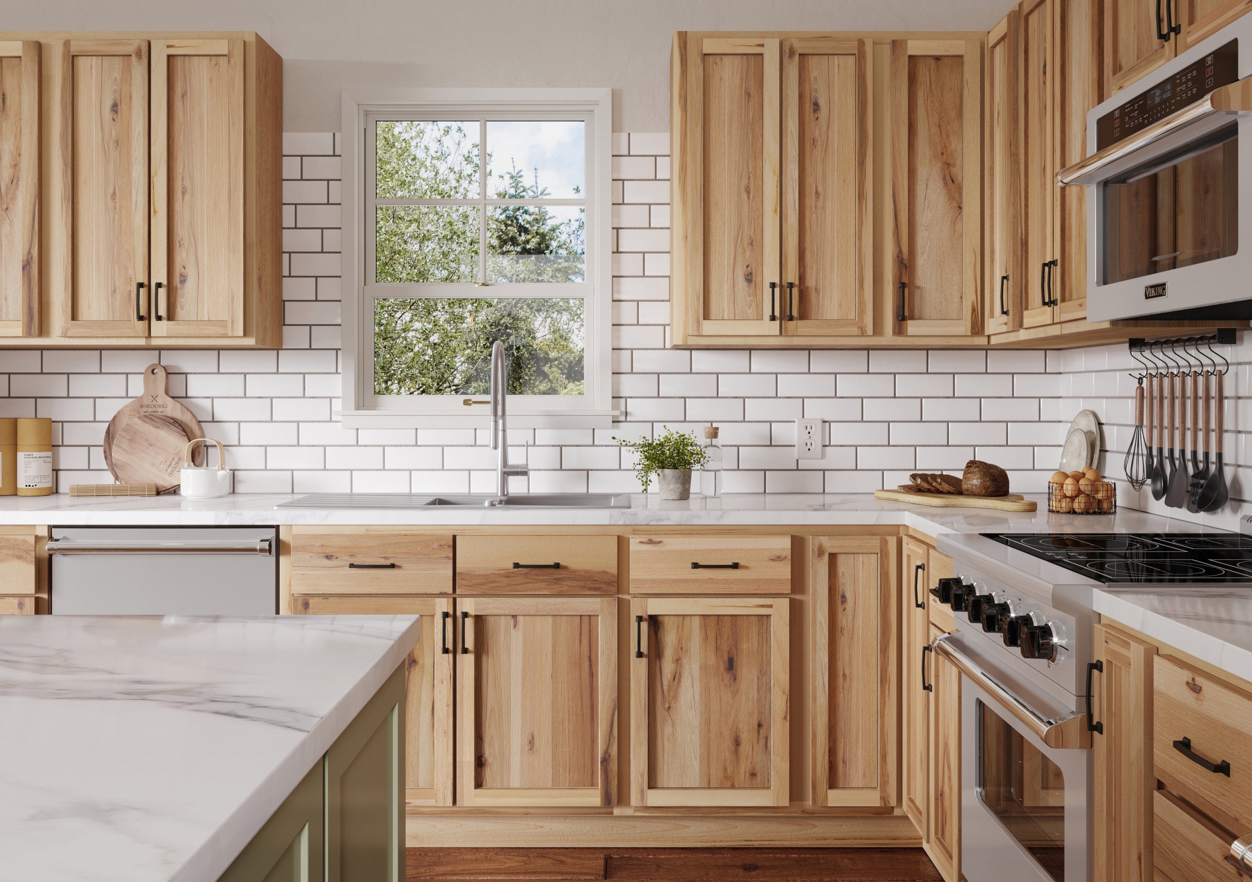 Unfinished Hickory Kitchen Cabinets, Ready-to-Assemble (RTA) Cabinets w/ Soft Close Features, DIY Cabinetry, Amish Made in USA, Free Quote