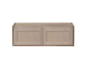 Unfinished Wall Cabinet for Microwave and Refrigerator - Ready-to-Assemble (RTA) Raw Maple Cabinets - DIY Cabinetry - Amish Made in the USA