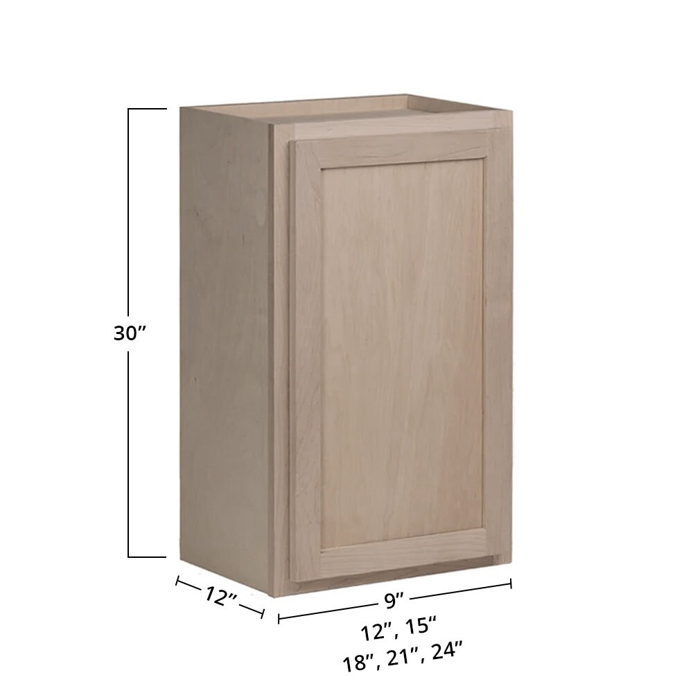 Unfinished Wall W/ Single Door Readytoassemble RTA Raw Maple