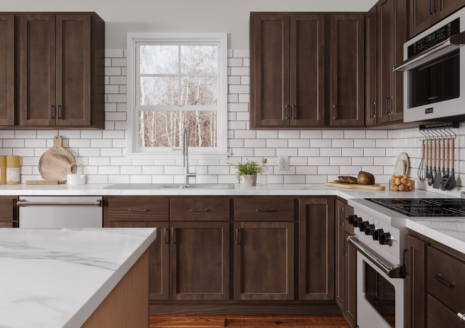 Espresso Wall Cabinet W/ Double Doors - Ready-to-assemble (RTA) Dark ...