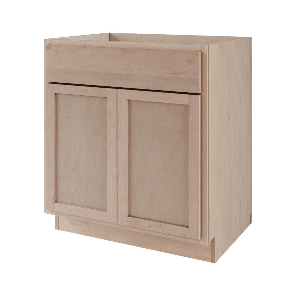 Unfinished Sink Base Cabinet w/ Double Doors - Ready-to-Assemble (RTA) Raw Maple Cabinets - DIY Cabinetry - Amish Made in the USA