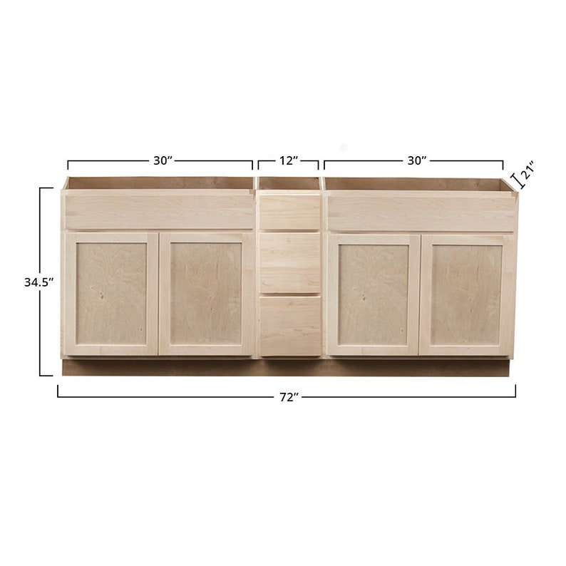 Unfinished Bathroom Vanity 72 Inches for Double Sink Readytoassemble